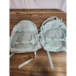 2 Pottery Barn Glitter Sparkle Backpacks Kids Backpacks Teal Minty Green Glitter